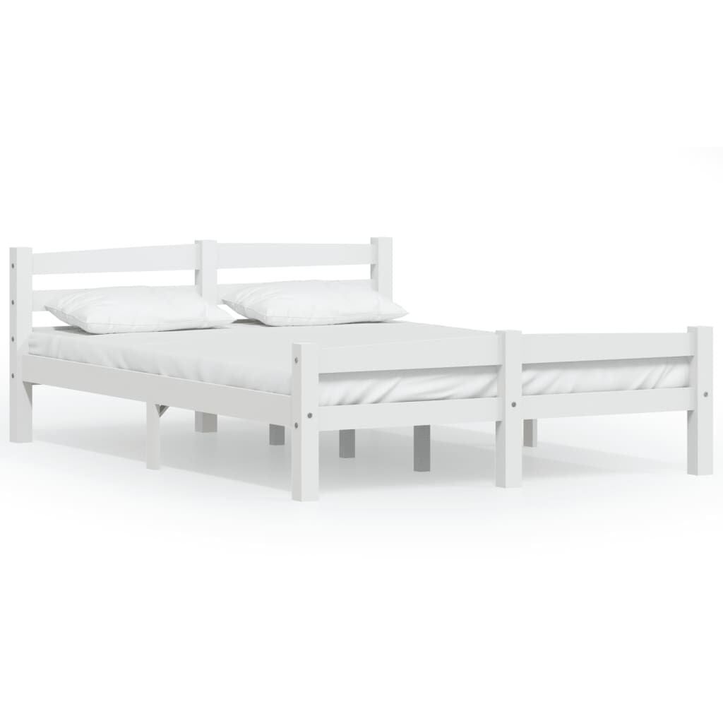 vidaXL Bedframe massief grenenhout wit 120x200 cm