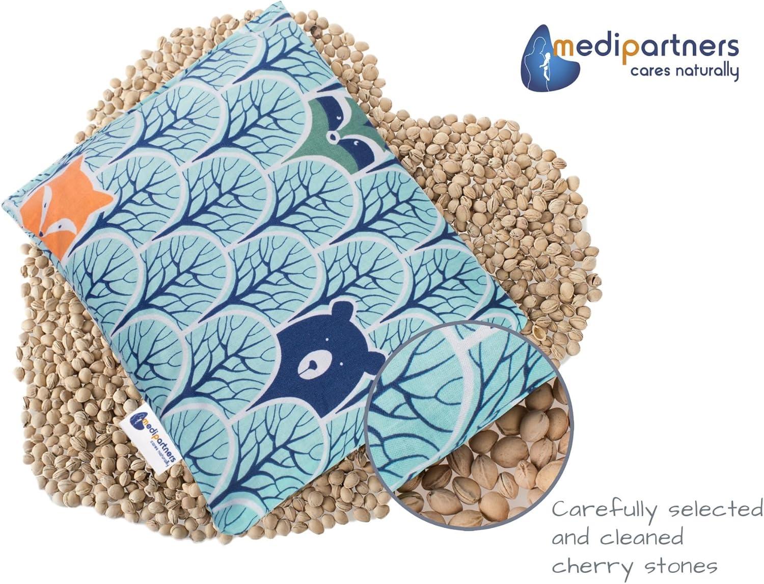 Medi Partners Kerspit Kussen 500g - Warmte & Koude Therapie - Natuurlijk Katoen - Boskleur