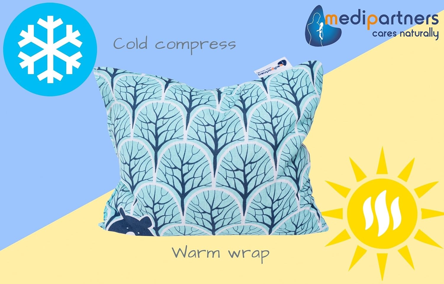 Medi Partners Kerspit Kussen 500g - Warmte & Koude Therapie - Natuurlijk Katoen - Boskleur