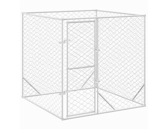 vidaXL Hondenkennel voor buiten 2x2x2 m gegalvaniseerd staal zilver