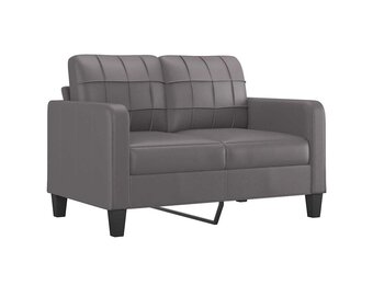 vidaXL Tweezitsbank 120 cm kunstleer grijs