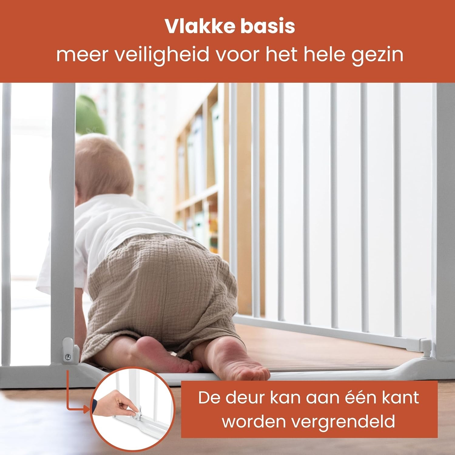 hauck Clear Step 2 + 21 cm Verlenging, Wit - Kinderveiligheidshekje & Hondenhekje, 96-101 cm Verstelbaar, 77 cm Hoog, Lage Drempel, Eénhandige Opening, Zonder Boren
