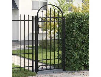 vidaXL Zwarte Tuinpoort Boog 105x204 cm - 35% Korting!