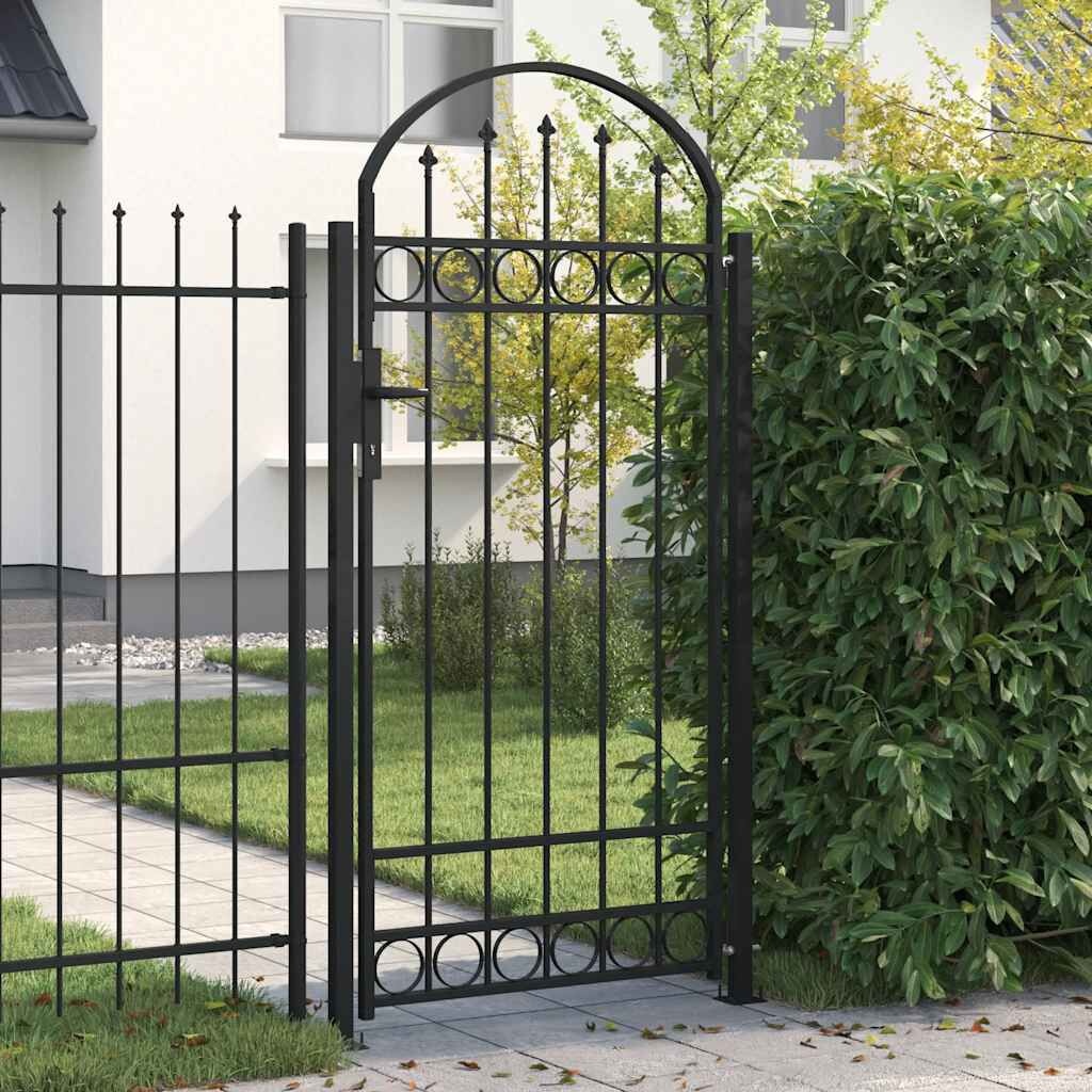 vidaXL Zwarte Tuinpoort Boog 105x204 cm - 35% Korting!