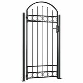 vidaXL Zwarte Tuinpoort Boog 105x204 cm - 35% Korting!
