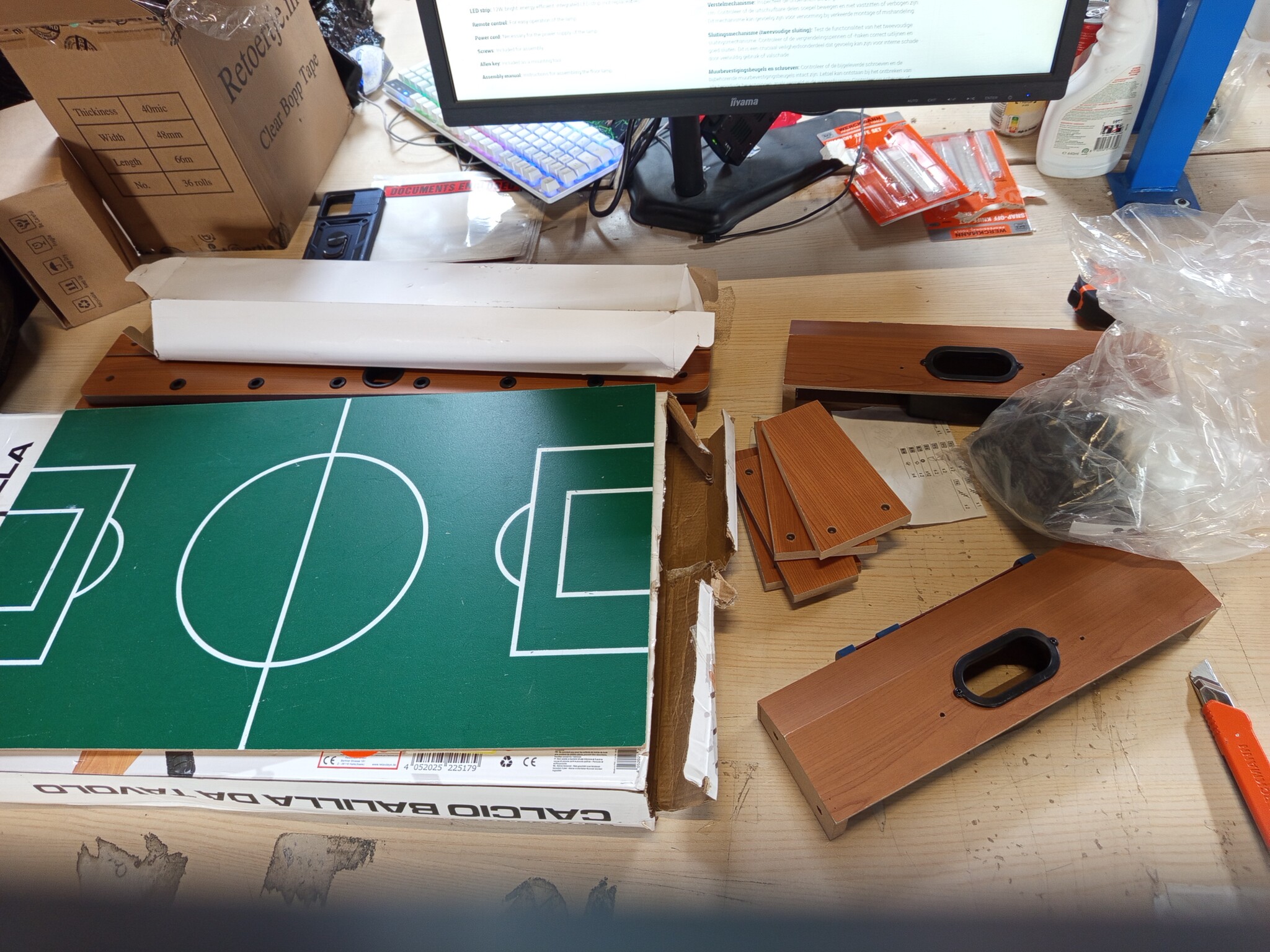 Tafelvoetbalspel Houtlook Groen-Bruin | 51% Korting | Compact | Stevig