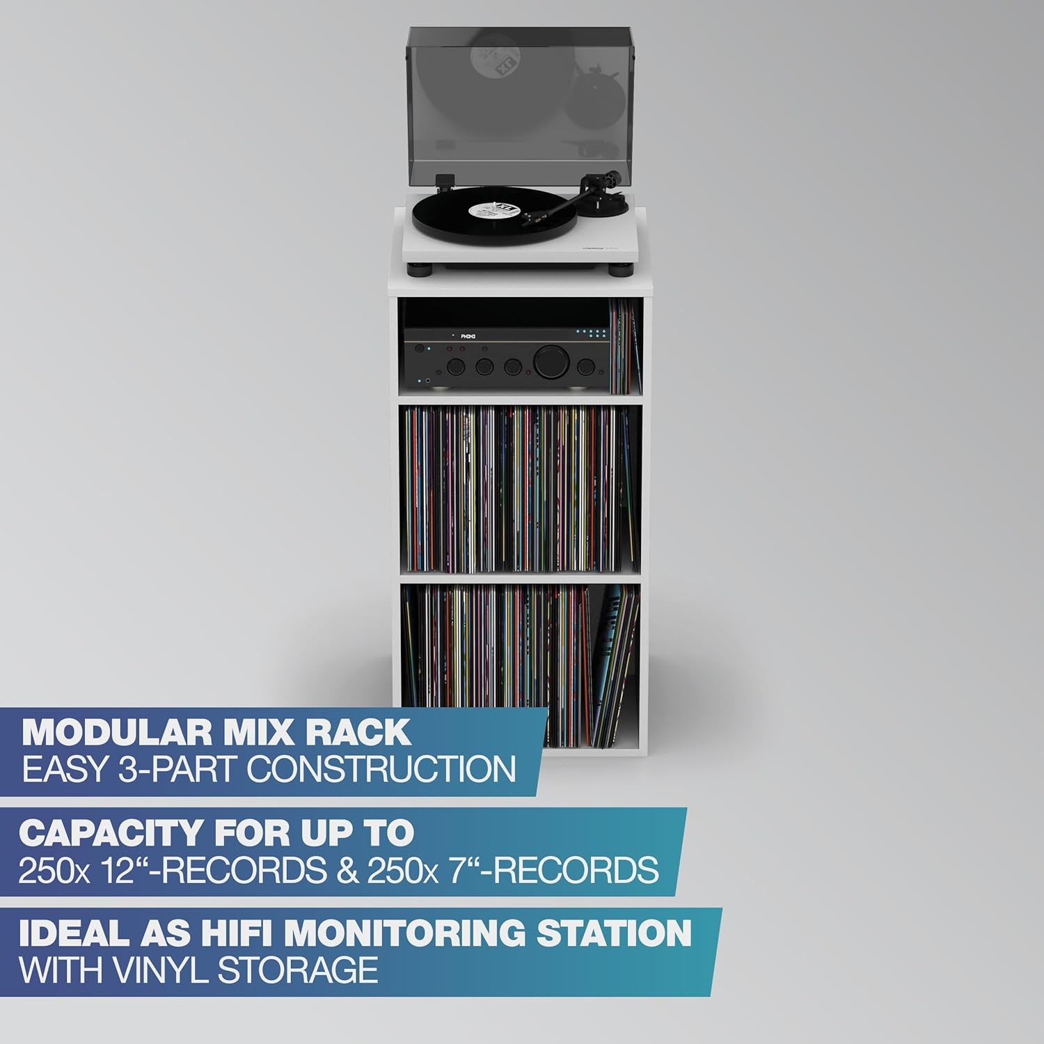 Mix Rack Wit - Opslag Vinyl & Audio Apparatuur (59% Korting)