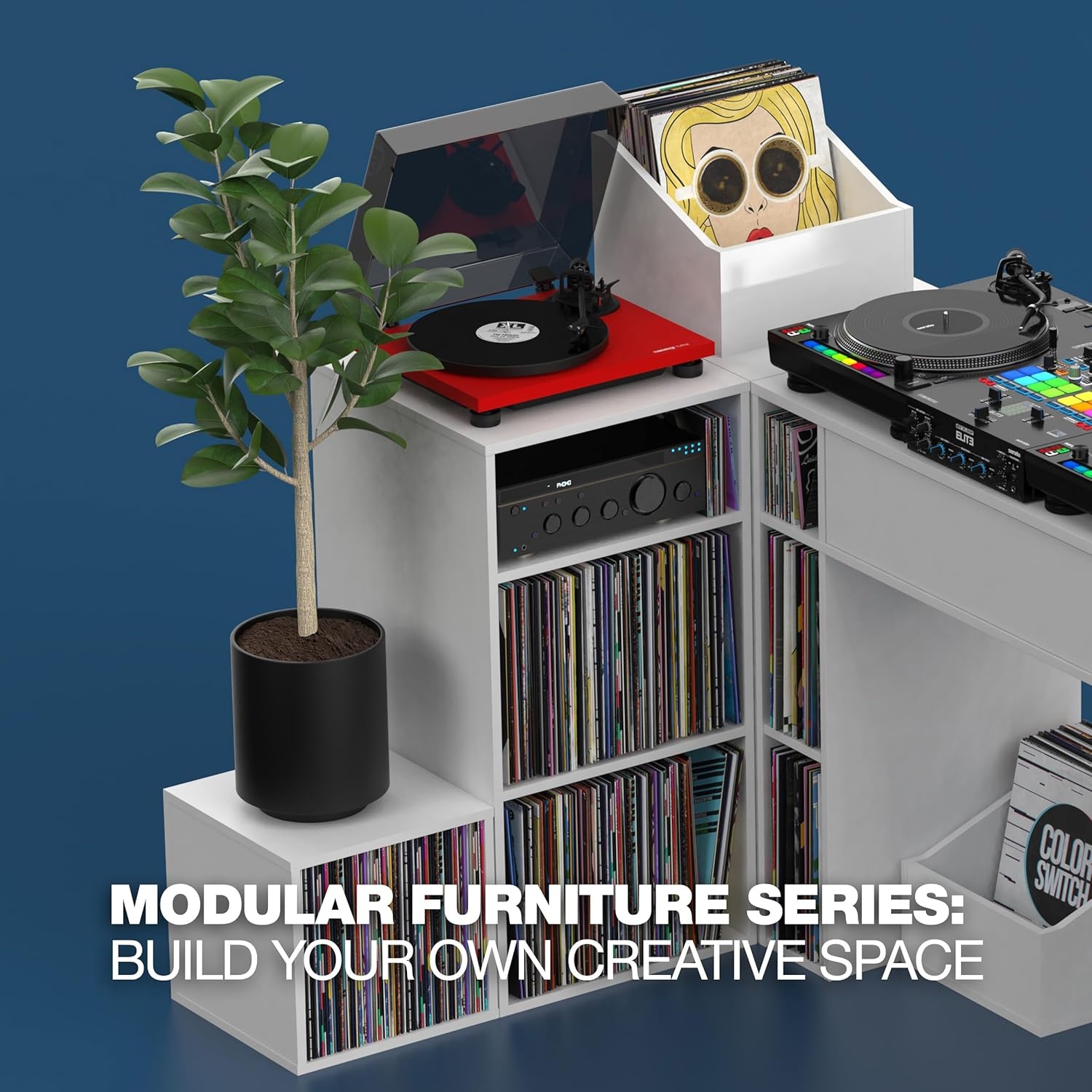 Mix Rack Wit - Opslag Vinyl & Audio Apparatuur (59% Korting)