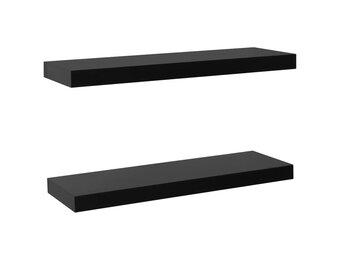 vidaXL Zwevende Wandschappen Zwart (60cm) - 34% Korting