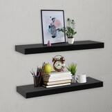vidaXL Zwevende Wandschappen Zwart (60cm) - 34% Korting