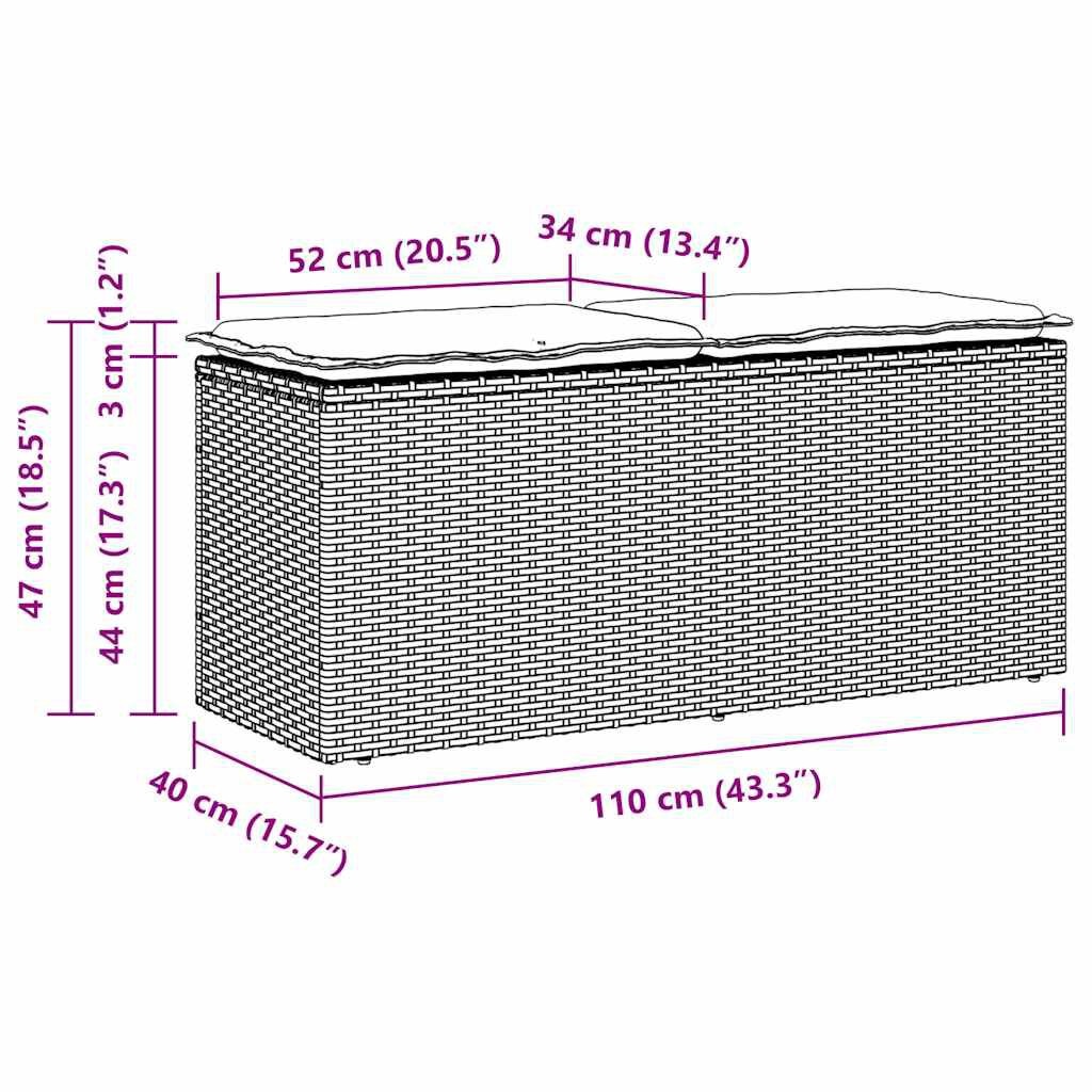 Retourtje: Grijze Tuinbank met Kussen (110x40x44cm) - 34% Korting!
