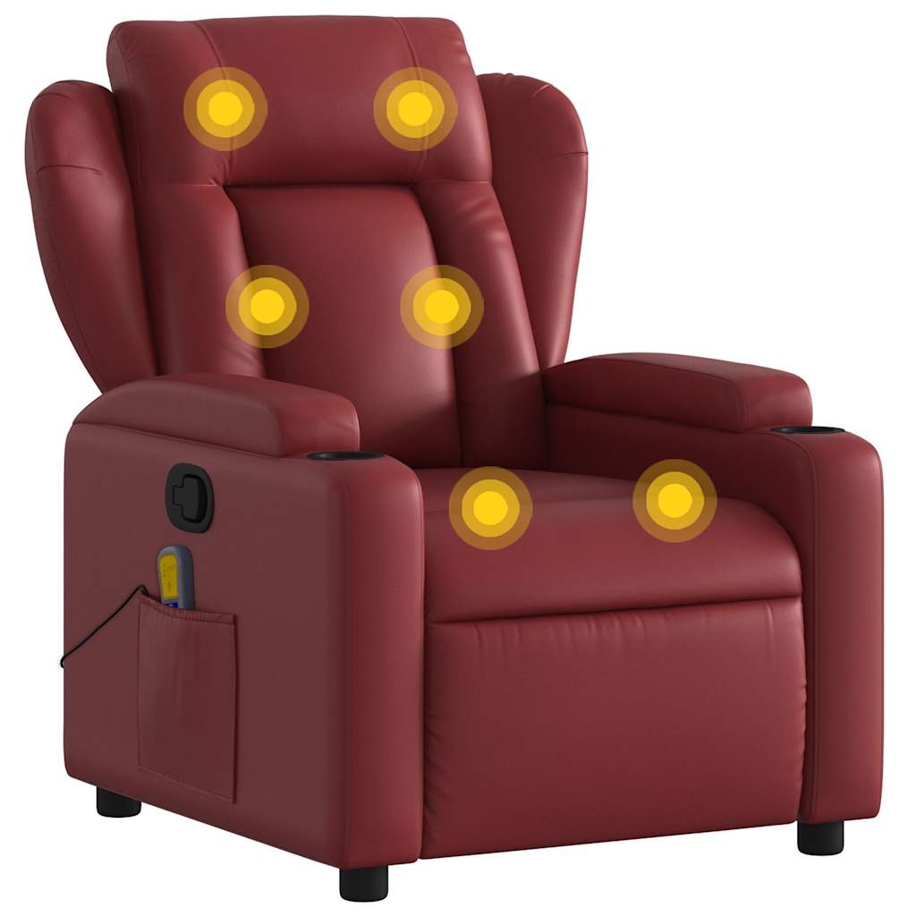vidaXL Massagestoel Wijnrood Kunstleer - 35% Korting!