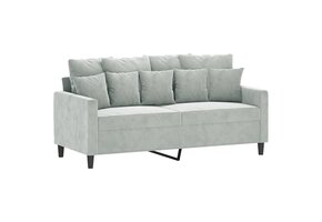 VidaXL Tweezitsbank 140 cm Lichtgrijs Fluweel - 67% Korting