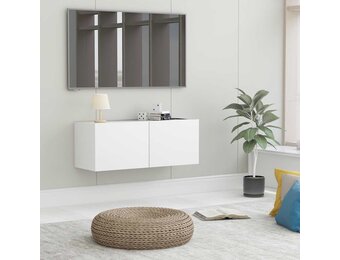 vidaXL TV-meubel Wit Bewerkt Hout - 80x30x30 cm - 45% Korting