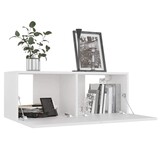 vidaXL TV-meubel Wit Bewerkt Hout - 80x30x30 cm - 45% Korting