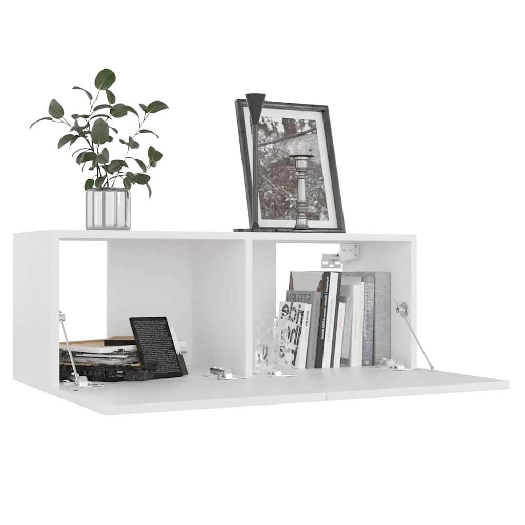 vidaXL TV-meubel Wit Bewerkt Hout - 80x30x30 cm - 45% Korting