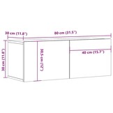 vidaXL TV-meubel Wit Bewerkt Hout - 80x30x30 cm - 45% Korting