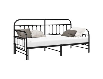 VidaXL Daybed Frame Zwart Staal 90x200cm - 35% Korting