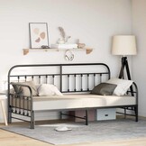 VidaXL Daybed Frame Zwart Staal 90x200cm - 35% Korting