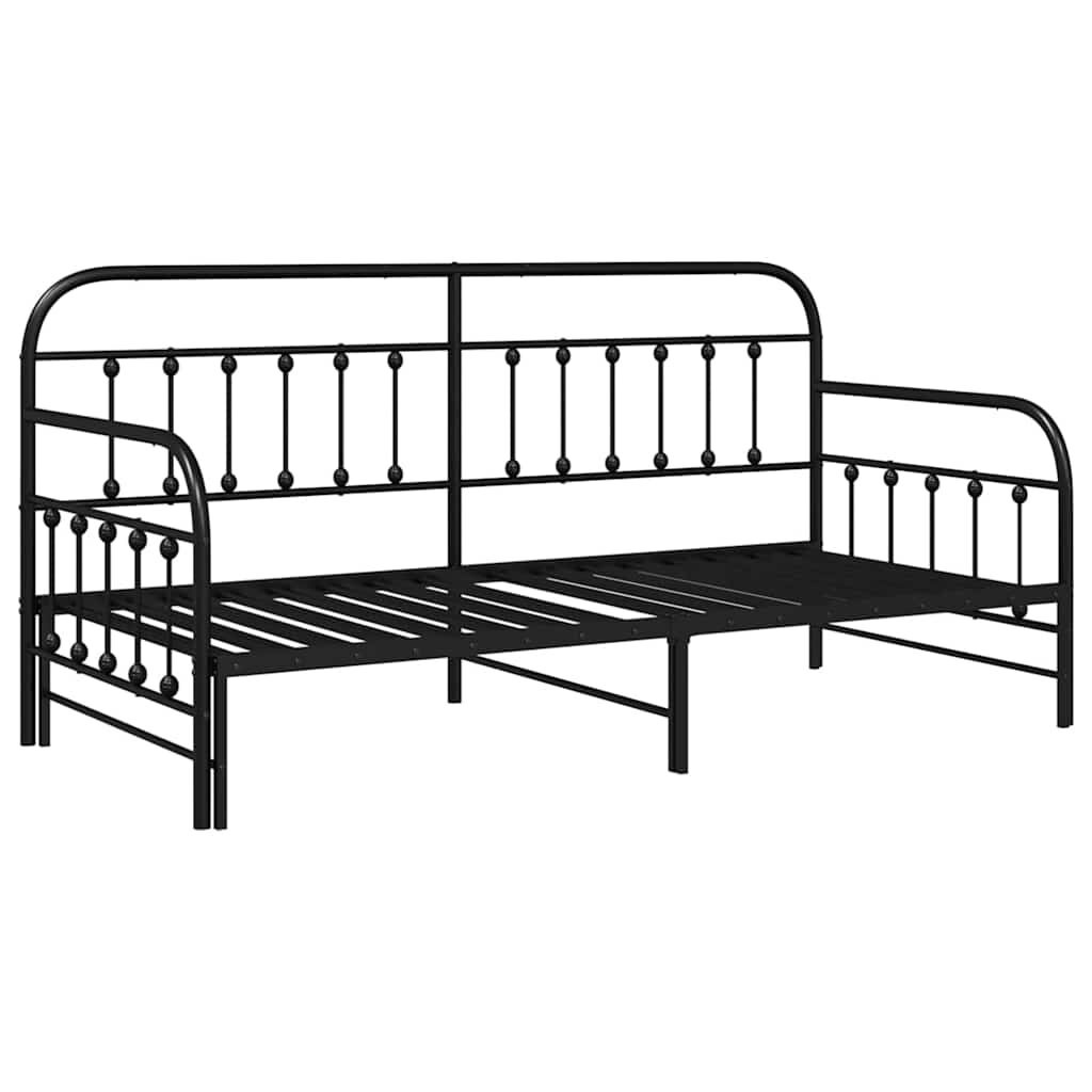 VidaXL Daybed Frame Zwart Staal 90x200cm - 35% Korting