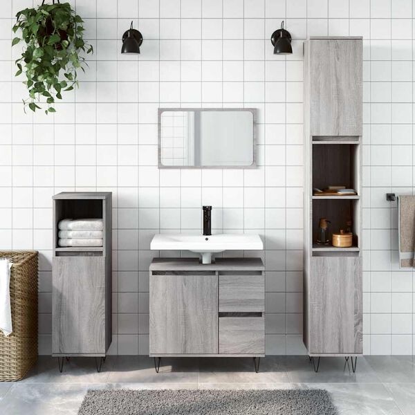 vidaXL Badkamerkast Sonoma Eiken - 65x33x60 cm - 34% Korting