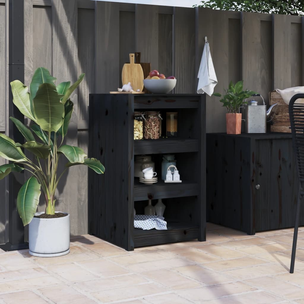 VidaXL Buiten Keukenkast - Grenenhout Zwart - 35% Korting!