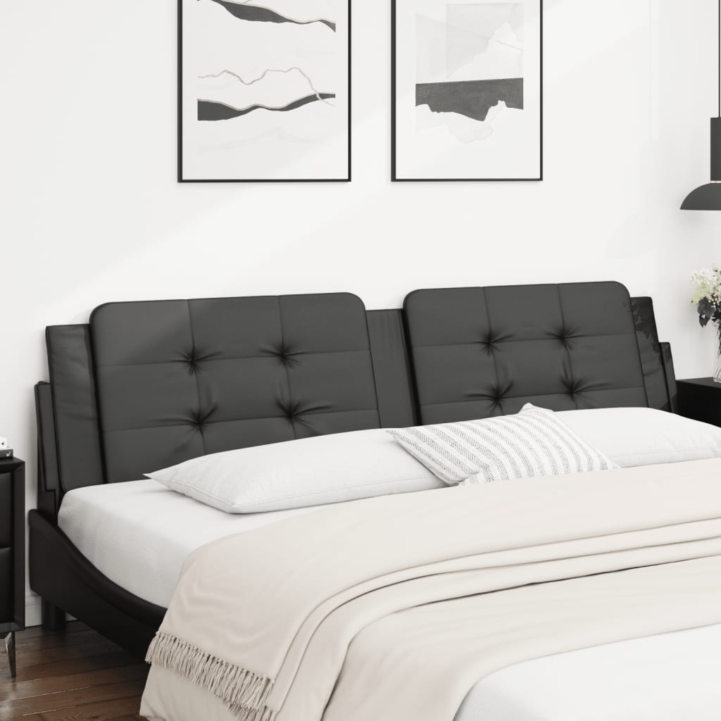 vidaXL Hoofdbordkussen 200 cm kunstleer zwart