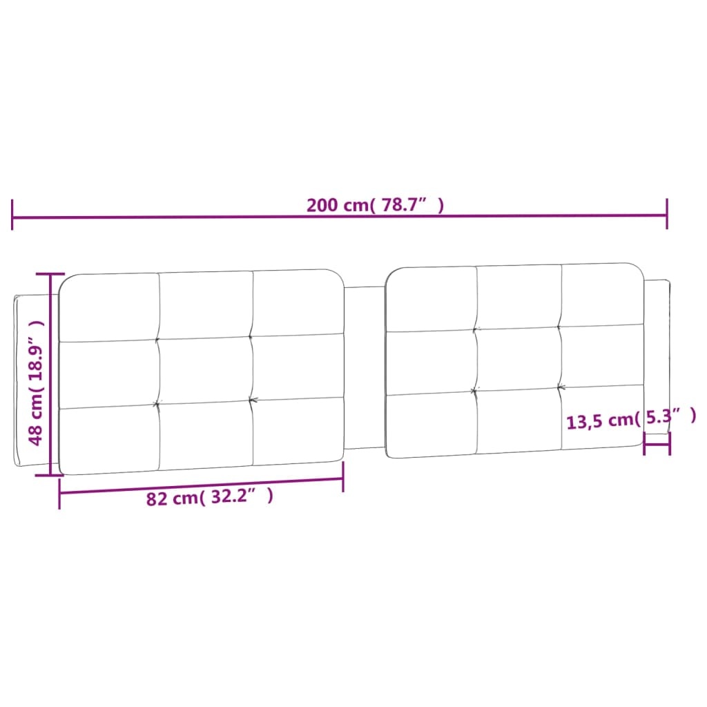vidaXL Hoofdbordkussen 200 cm kunstleer zwart