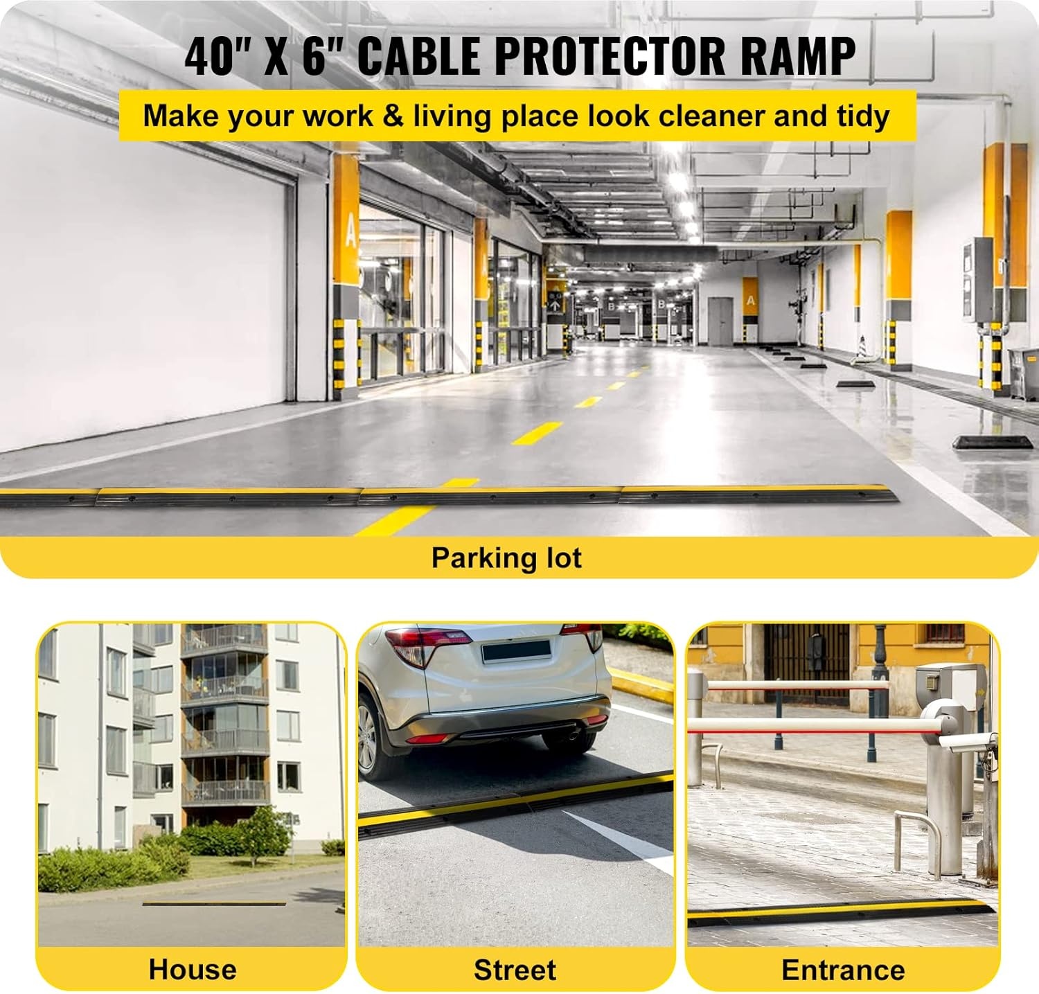 Happybuy Kabelbeschermer Rubber (4 Stuks) - 1 Kanaal - 29% Korting