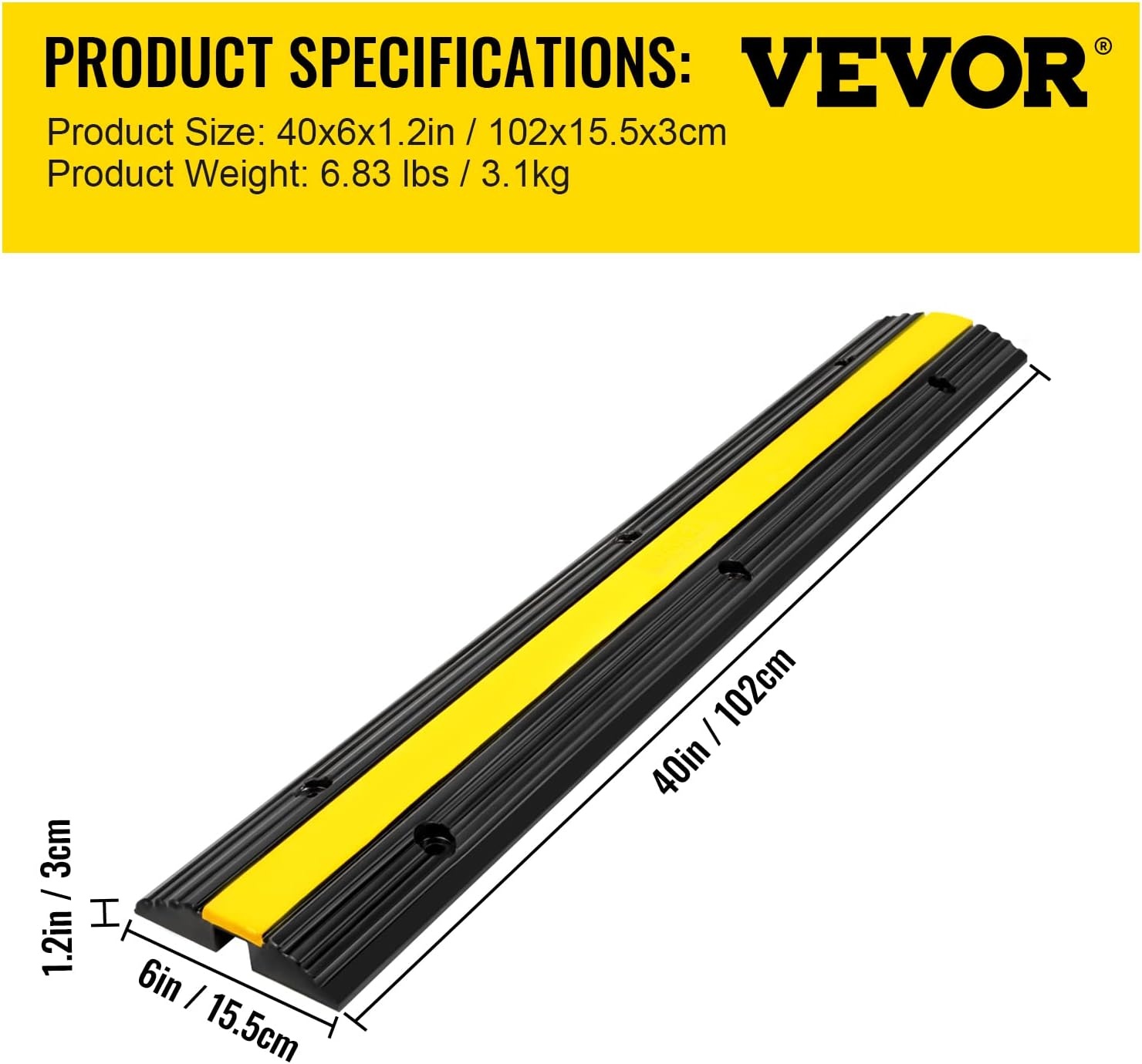 Happybuy Kabelbeschermer Rubber (4 Stuks) - 1 Kanaal - 29% Korting
