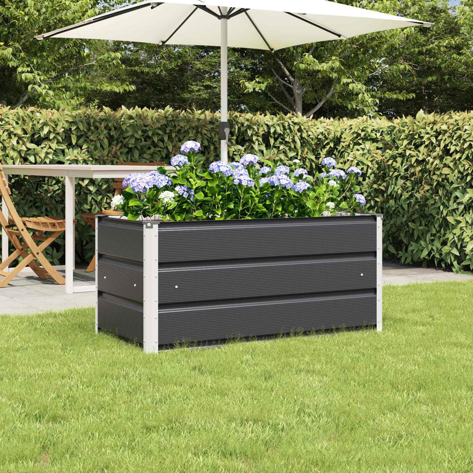 Plantenbak VidaXL Antraciet Staal - Nu 52% Korting!