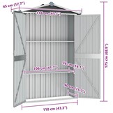 vidaXL Tuinschuur 116x45x175cm Grijs (34% Korting)