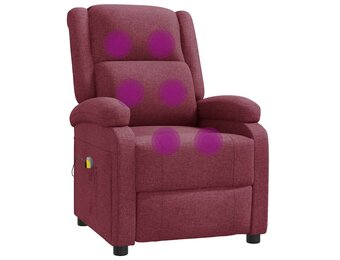 vidaXL Massagestoel Stof Wijnrood - 35% Korting!