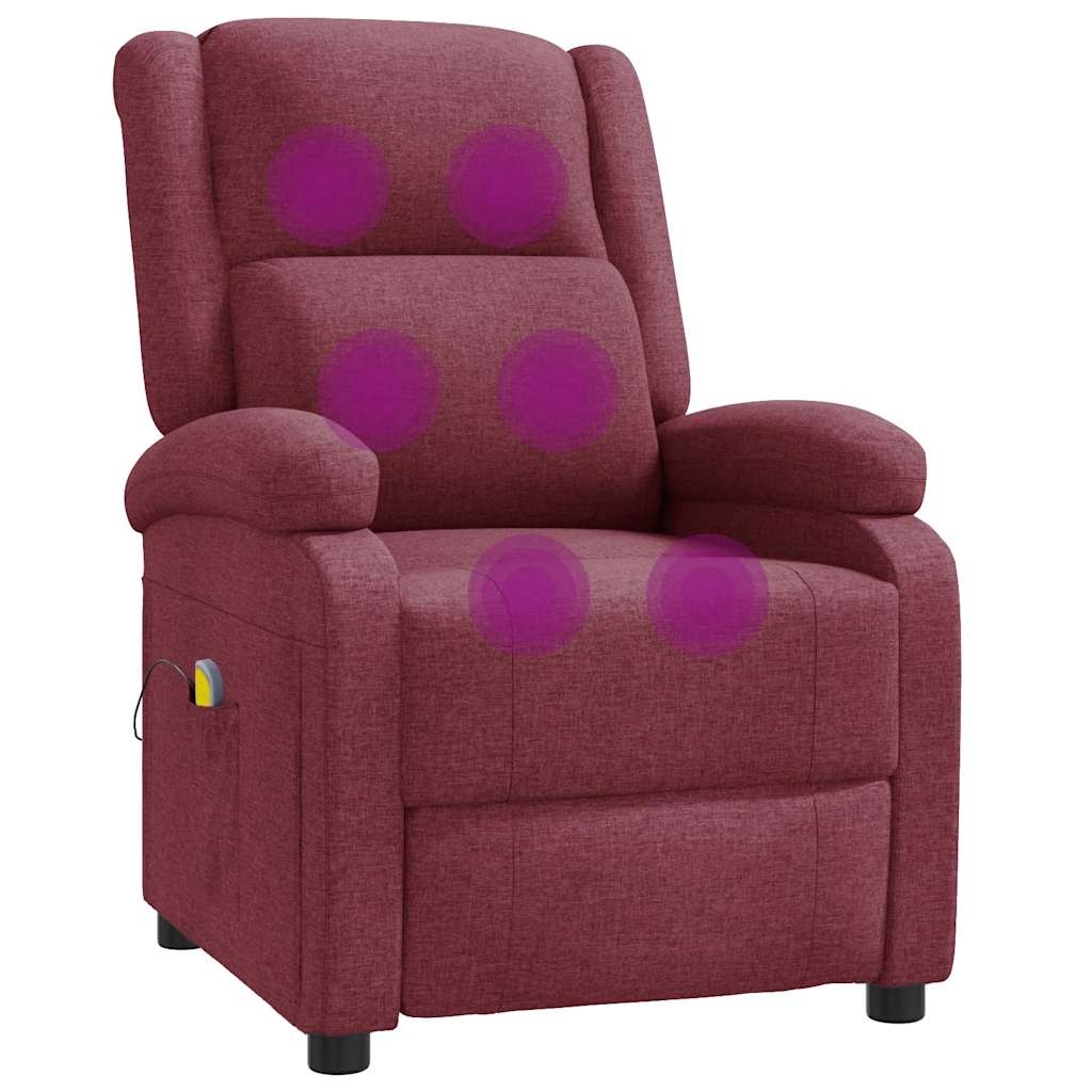 vidaXL Massagestoel Stof Wijnrood - 35% Korting!