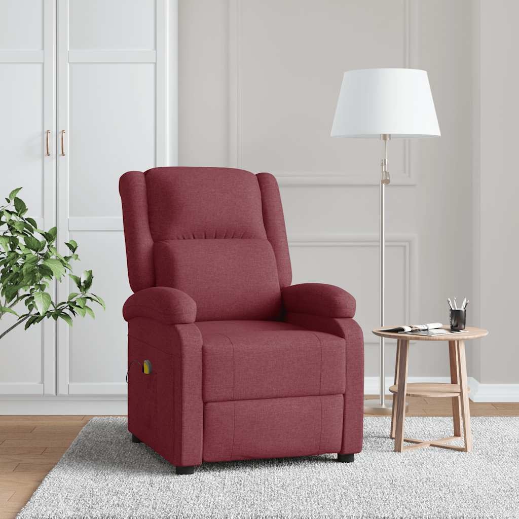 vidaXL Massagestoel Stof Wijnrood - 35% Korting!