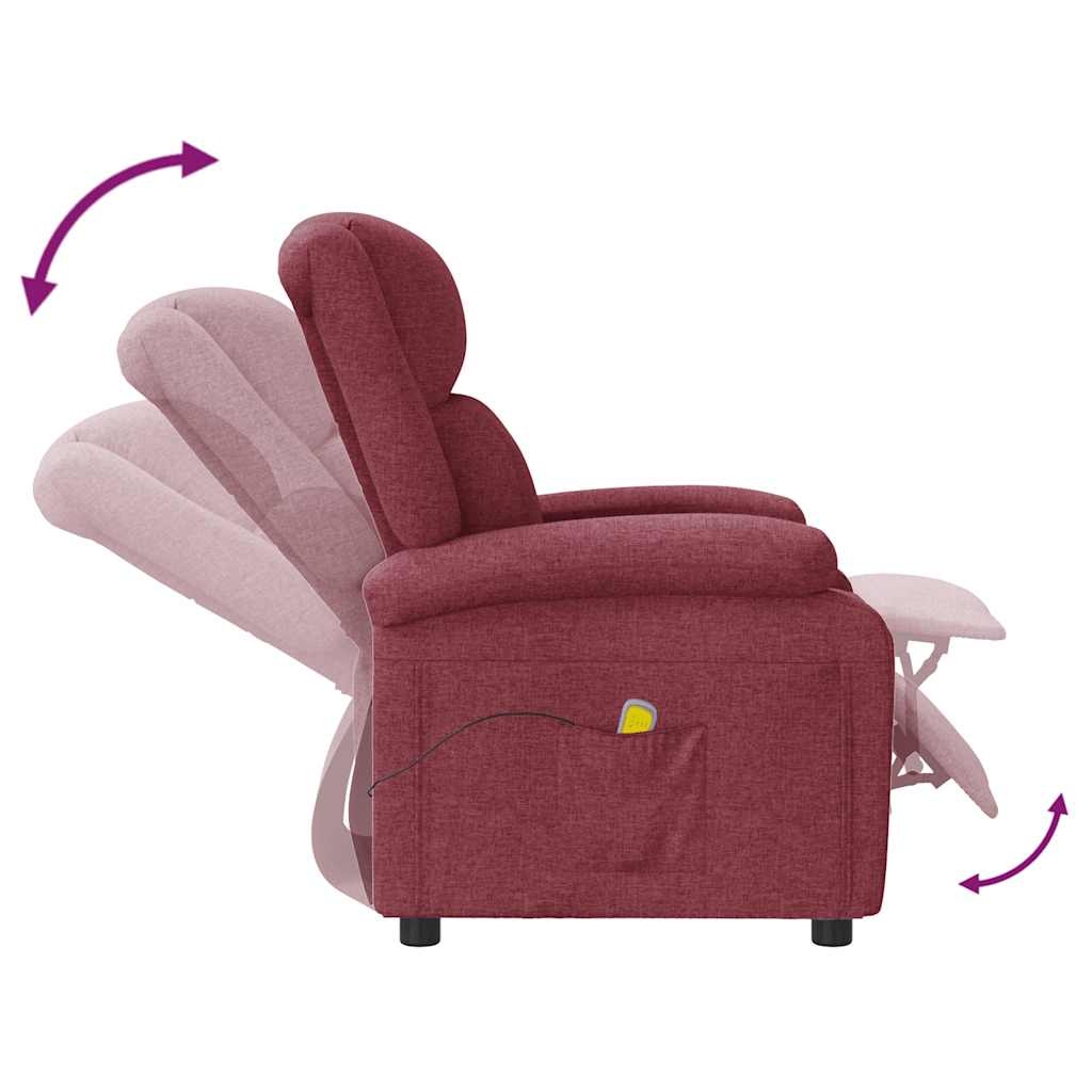 vidaXL Massagestoel Stof Wijnrood - 35% Korting!