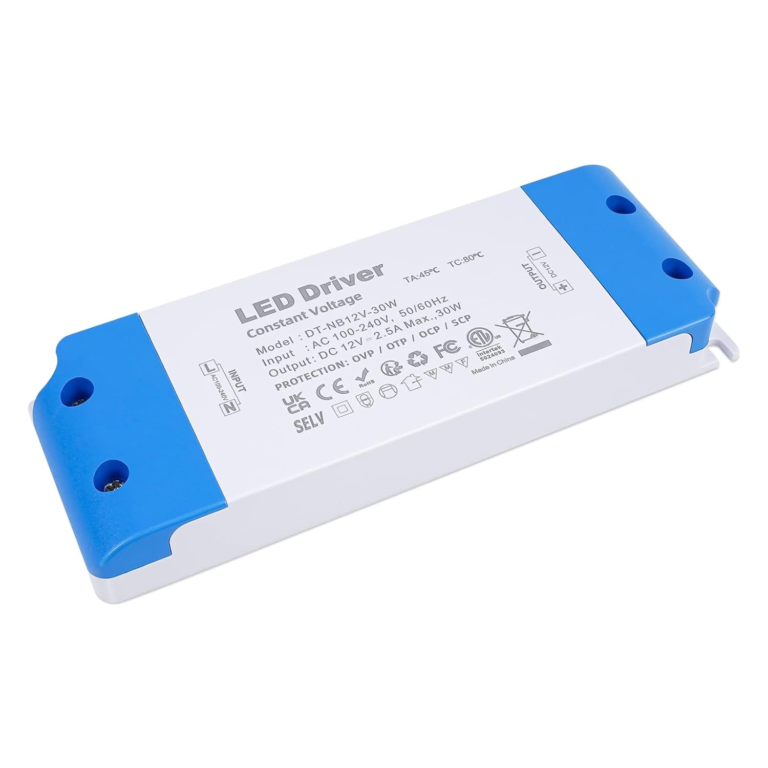 Bespaar 28%: Dunne LED Transformator 60W 12V DC IP44