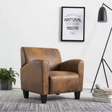 Bruine Kunstsuède Fauteuil - Tijdloze Stijl met 52% Korting