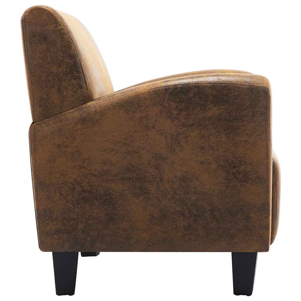 Bruine Kunstsuède Fauteuil - Tijdloze Stijl met 52% Korting