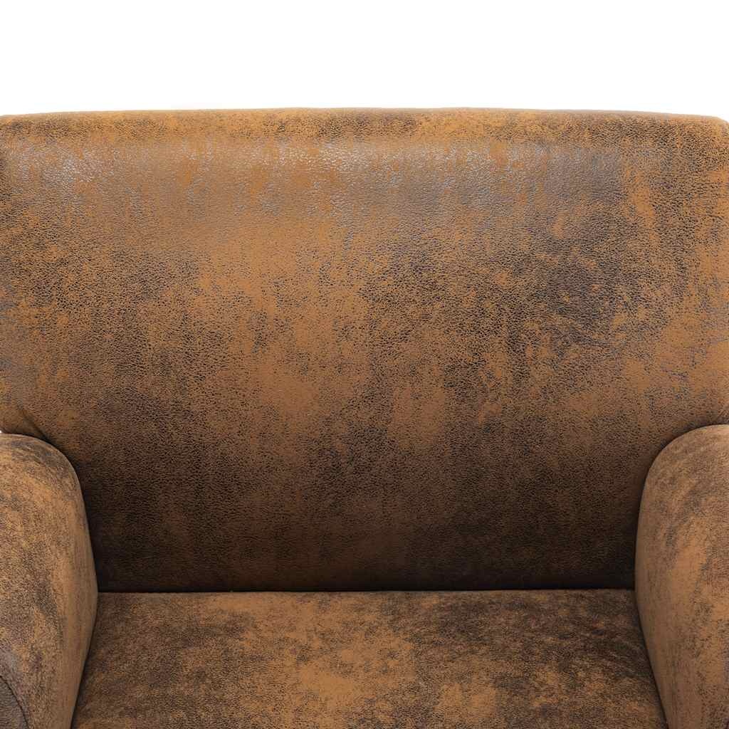 Bruine Kunstsuède Fauteuil - Tijdloze Stijl met 52% Korting