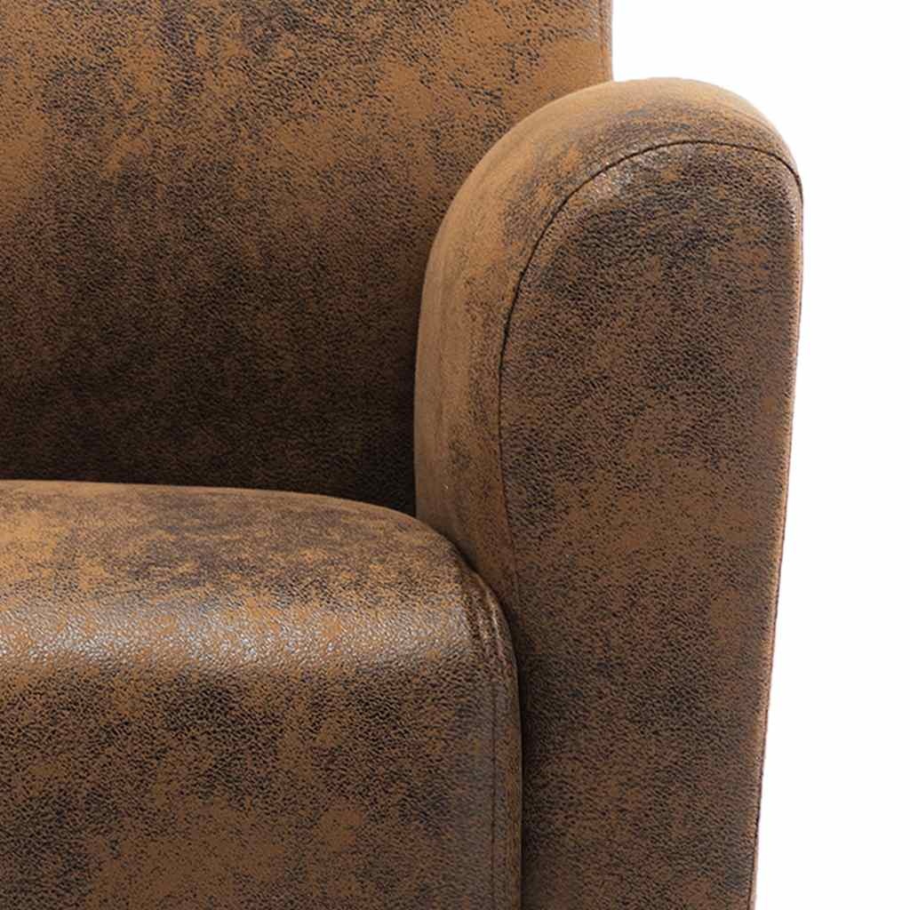 Bruine Kunstsuède Fauteuil - Tijdloze Stijl met 52% Korting
