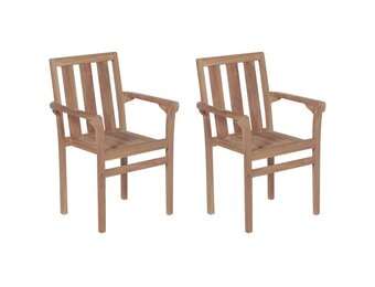 VidaXL Stapelbare Tuinstoelen (2 stuks) - Massief Teakhout | 35% Korting