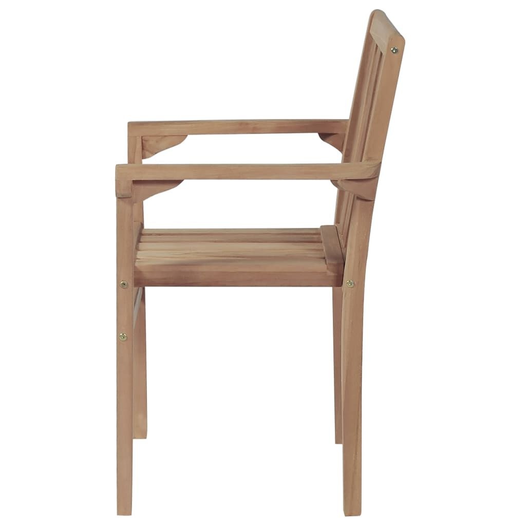 VidaXL Stapelbare Tuinstoelen (2 stuks) - Massief Teakhout | 35% Korting