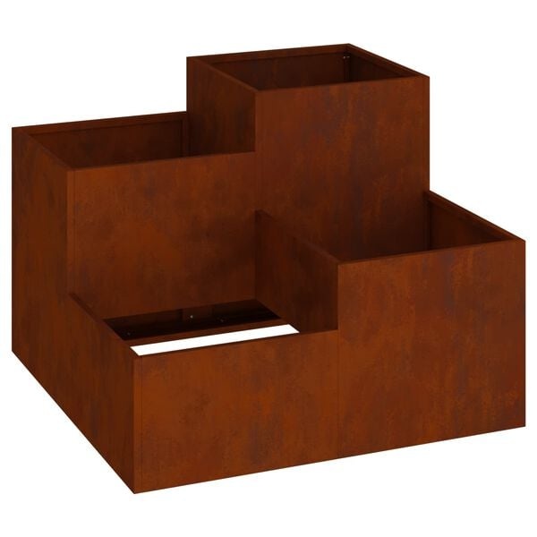 VidaXL Tuin Bloempot Roestig 80x80x60cm Cortenstaal - 35% Korting!