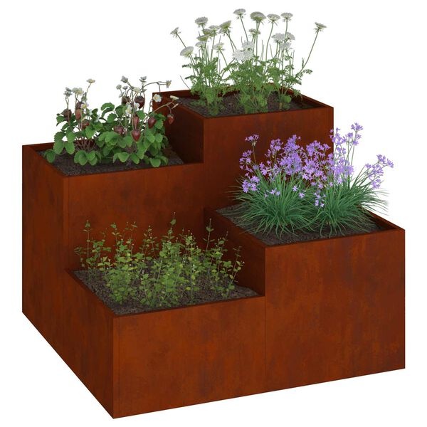 VidaXL Tuin Bloempot Roestig 80x80x60cm Cortenstaal - 35% Korting!
