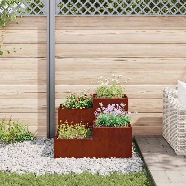 VidaXL Tuin Bloempot Roestig 80x80x60cm Cortenstaal - 35% Korting!