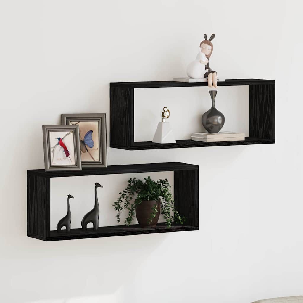 VidaXL Wandplanken Zwart Eiken (2 stuks) - 28% Korting!