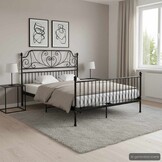 VidaXL Bedframe Metaal Zwart 140x200 cm - 35% Korting!
