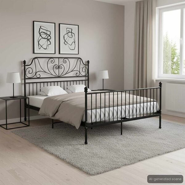 VidaXL Bedframe Metaal Zwart 140x200 cm - 35% Korting!