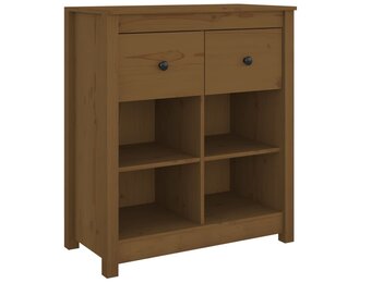 VidaXL Dressoir Grenenhout - 70x35x80 cm - Honingbruin - 59% Korting
